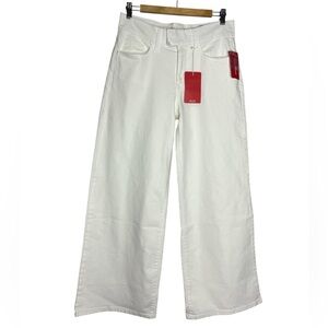 Lucky Brand White Palazzo Liquid Denim Luxe Rigid Wide Leg Jeans, size 6/28